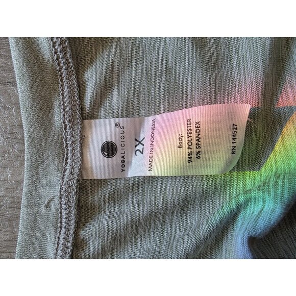 Yogalicious Womens Light Gray Long Sleeve Top 2X 5 - Picture 4 of 6